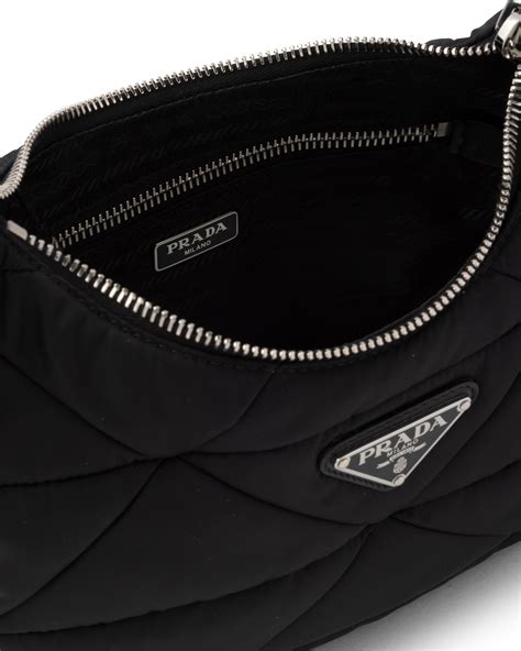 leather prada shoulder bag|Prada padded nylon shoulder bag.